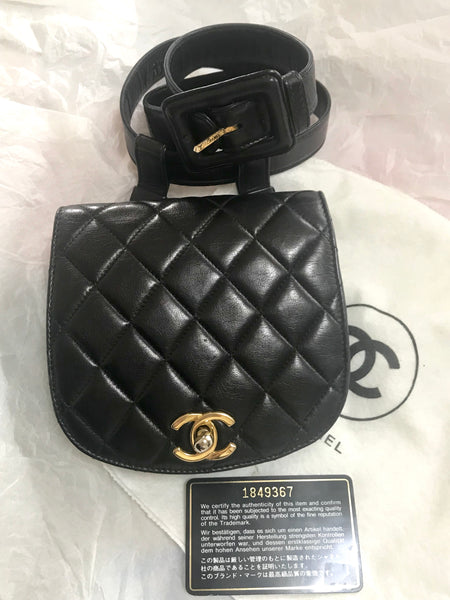 Vintage CHANEL 2.55 black fanny pack, belt bag with round flap and gol – eNdApPi  ***where you can find your favorite designer vintages..authentic,  affordable, and lovable.