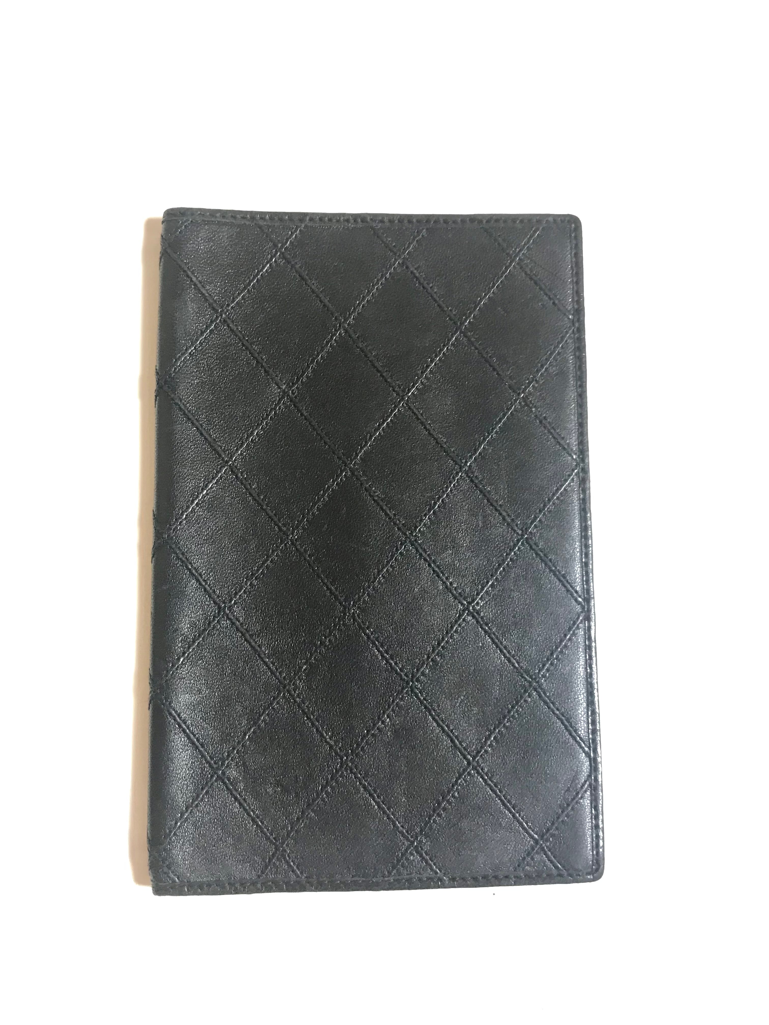Authentic CHANEL Notebook cover Matelasse Cocomark Leather #4383