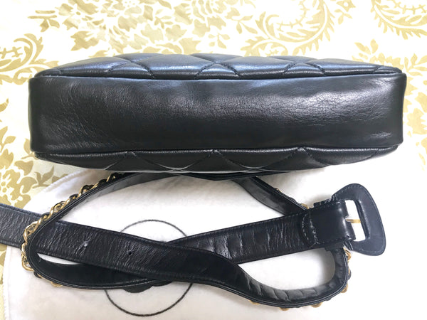 1980s. Vintage CHANEL black lamb leather belt bag, waist bag, fanny pa – eNdApPi  ***where you can find your favorite designer vintages..authentic,  affordable, and lovable.