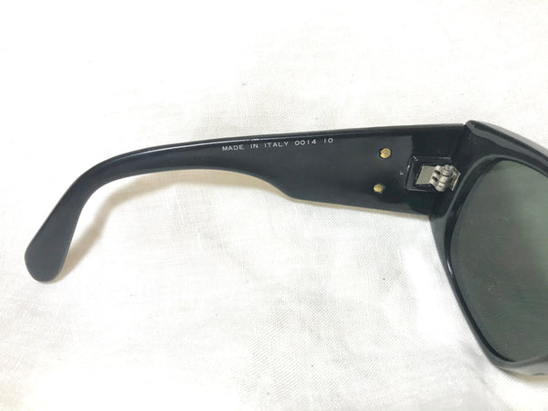 Vintage CHANEL black frame sunglasses with large CC motifs and