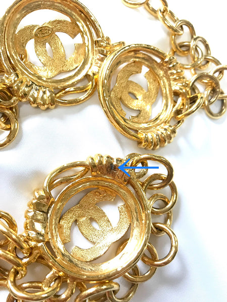 Vintage CHANEL golden chain belt with 3 round large CC motif charms. D –  eNdApPi ***where you can find your favorite designer  vintages..authentic, affordable, and lovable.