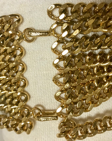 MINT. Vintage CHANEL multiple layer golden chain necklace