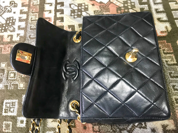 Vintage CHANEL black leather 2.55 classic mini flap chain shoulder bag –  eNdApPi ***where you can find your favorite designer  vintages..authentic, affordable, and lovable.