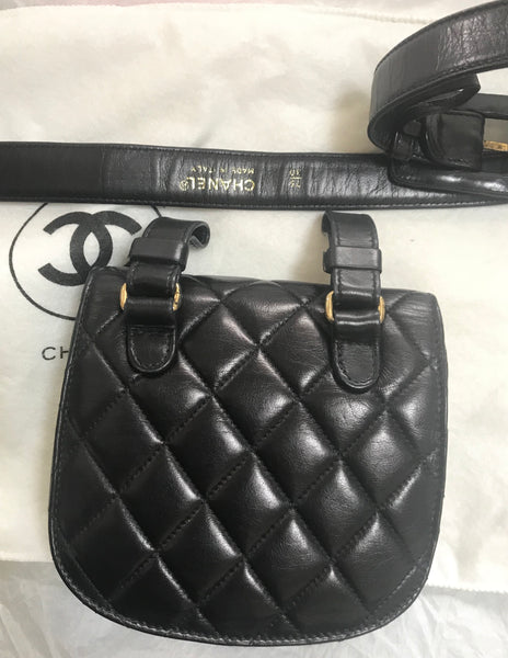 Vintage CHANEL 2.55 black fanny pack, belt bag with round flap and gol – eNdApPi  ***where you can find your favorite designer vintages..authentic,  affordable, and lovable.
