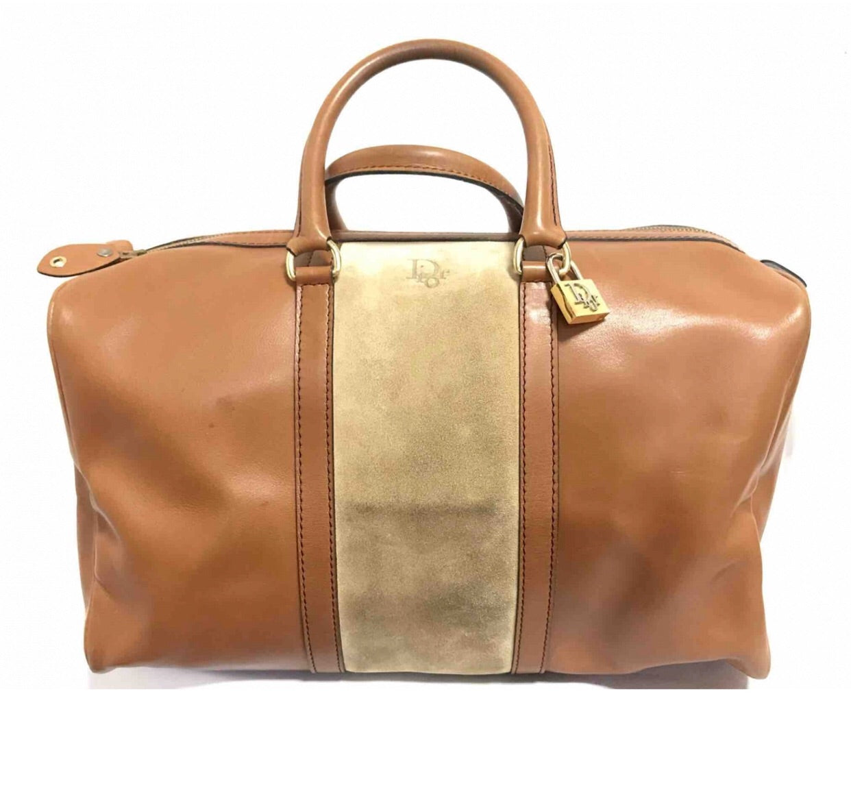 Christian Dior Old Tote Bag Travel Boston Unisex Honeycomb Pattern Bra