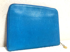 Vintage CHANEL blue caviar clutch bag, iPhone case, large wallet, cosmetic case pouch, mini bag. Best purse for daily use.