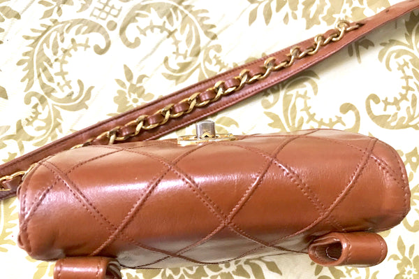 L20190528. 1990s. Vintage CHANEL brown calf leather belt bag