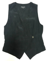 Vintage Gucci black silk vest with shell buttons. Unisex use. Elegant look.