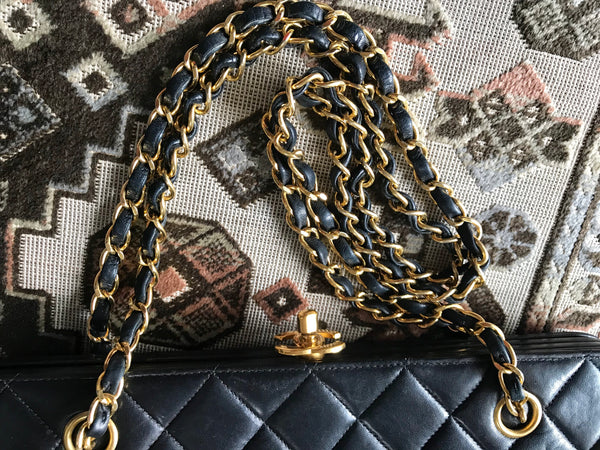 Vintage CHANEL black lambskin golden chain shoulder bag with golden CC – eNdApPi  ***where you can find your favorite designer vintages..authentic,  affordable, and lovable.