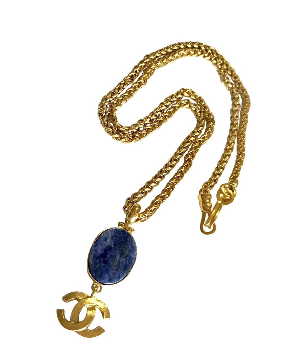 MINT. Vintage CHANEL oval blue stone and CC mark pendant top statement –  eNdApPi ***where you can find your favorite designer vintages..authentic,  affordable, and lovable.