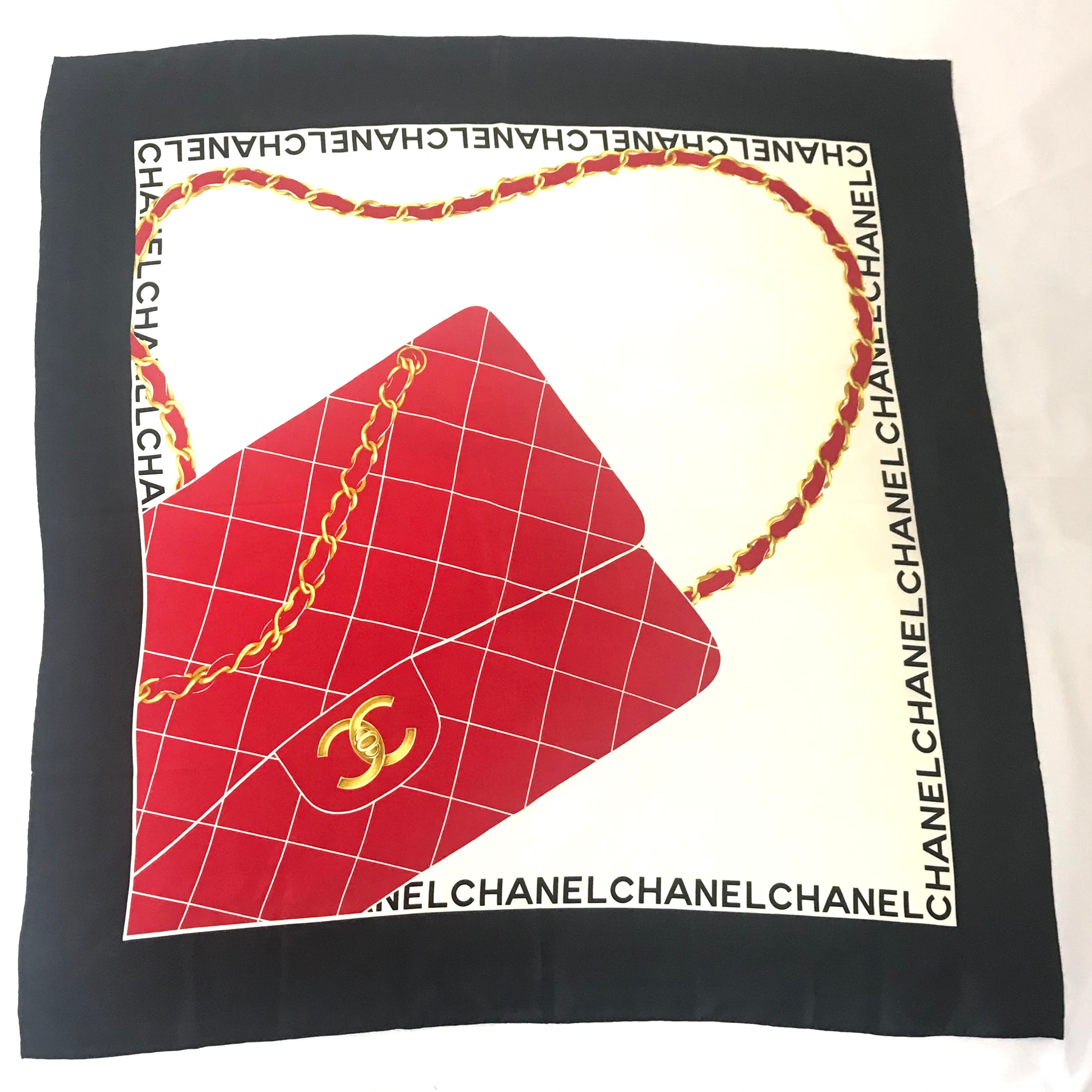 Vintage Chanel red 2.55 bag print scarf. Classic silk scarf in ivory, –  eNdApPi ***where you can find your favorite designer vintages..authentic,  affordable, and lovable.