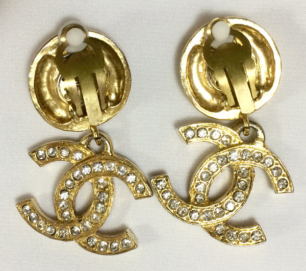 Vintage CHANEL gorgeous dangling earrings with large CC mark and butto –  eNdApPi ***where you can find your favorite designer  vintages..authentic, affordable, and lovable.