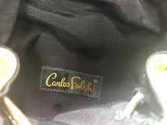 Vintage Carlos Falchi golden metallic leather mini fanny pack. Can use as pouch and belt. Belt would fit 26.3" through 31.5"