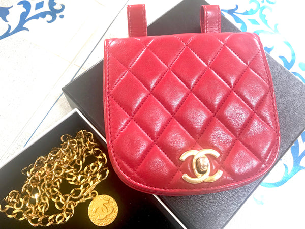 chanel clutch bag red