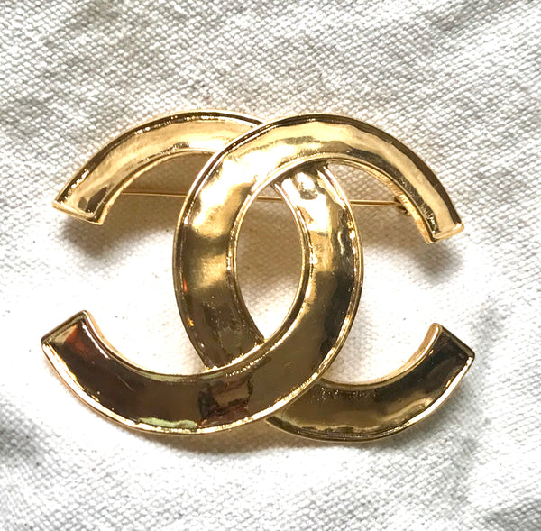 Vintage Chanel large CC brooch. Must have jewelry. Great gift