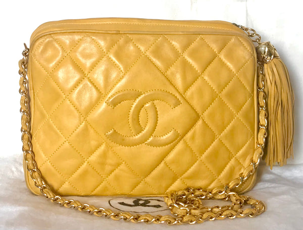 Ves Vintage Chanel yellow lambskin camera bag style chain shoulder bag –  eNdApPi ***where you can find your favorite designer  vintages..authentic, affordable, and lovable.