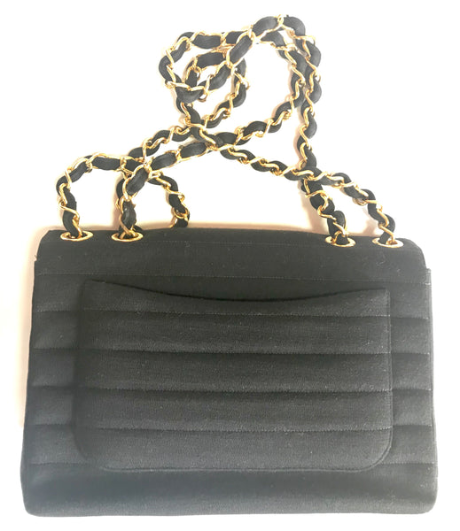 Vintage CHANEL black jersey 2.55 classic jumbo, large chain, large sho – eNdApPi  ***where you can find your favorite designer vintages..authentic,  affordable, and lovable.