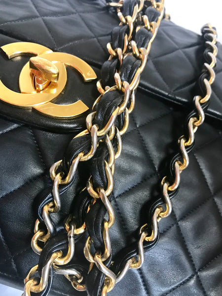 Vintage CHANEL black lamb leather large, jumbo , classic flap shoulder –  eNdApPi ***where you can find your favorite designer  vintages..authentic, affordable, and lovable.