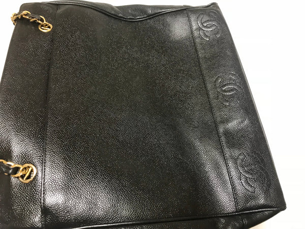Vintage CHANEL black caviarskin chain large tote bag, shoulder purse w –  eNdApPi ***where you can find your favorite designer  vintages..authentic, affordable, and lovable.