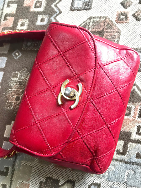 Vintage CHANEL red leather 2.55 waist purse, fanny pack, hip bag with –  eNdApPi ***where you can find your favorite designer  vintages..authentic, affordable, and lovable.