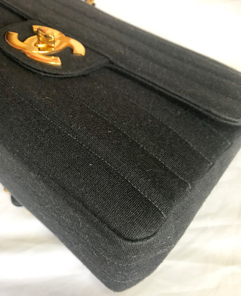 Vintage CHANEL black jersey 2.55 classic jumbo, large chain, large sho –  eNdApPi ***where you can find your favorite designer  vintages..authentic, affordable, and lovable.