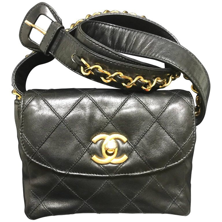 Black Leather Hip Bag Designer Belt Bag Women Leather 