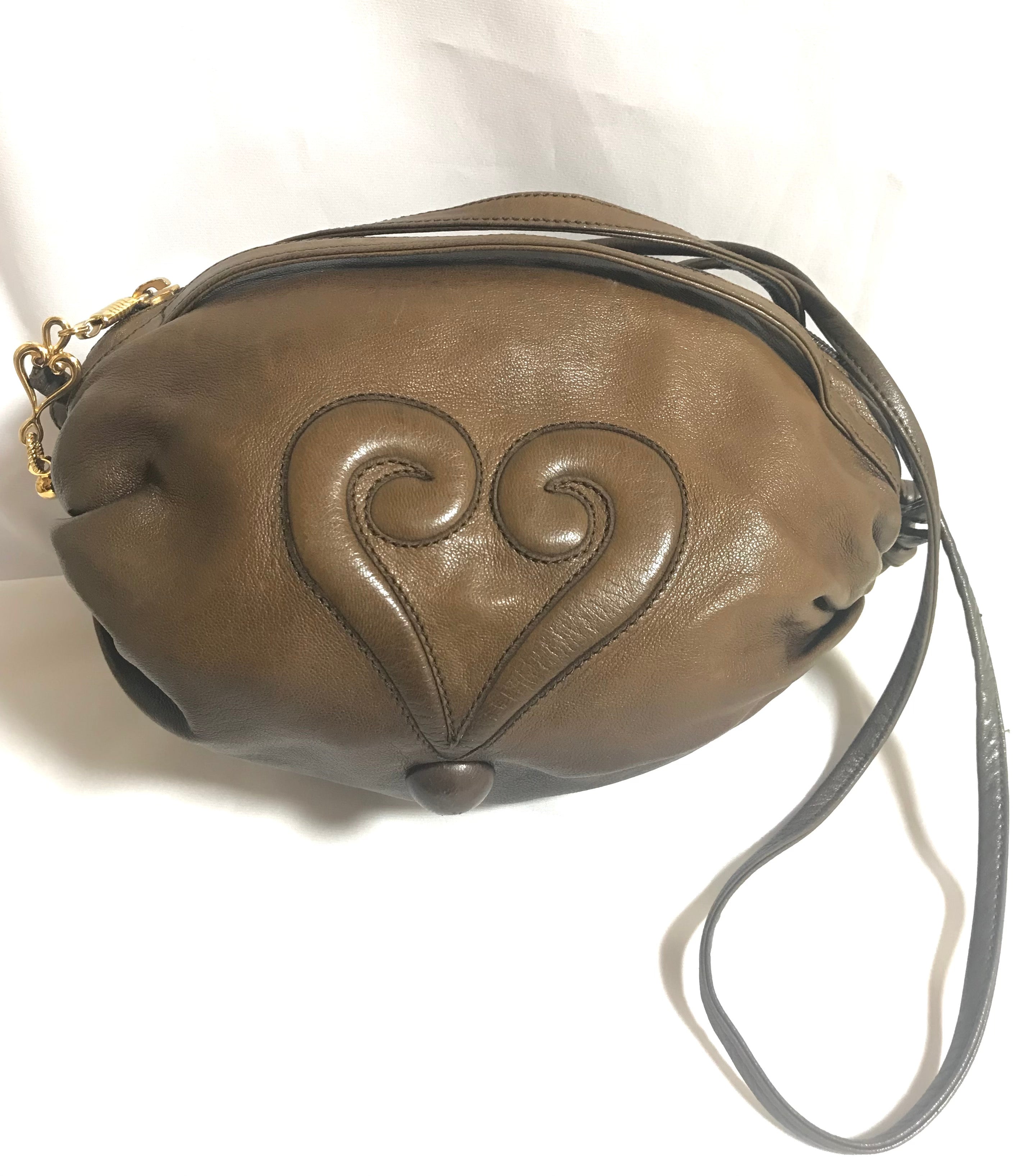 Vintage 90s Moschino Leather Shoulder Bag Purse - Redwall
