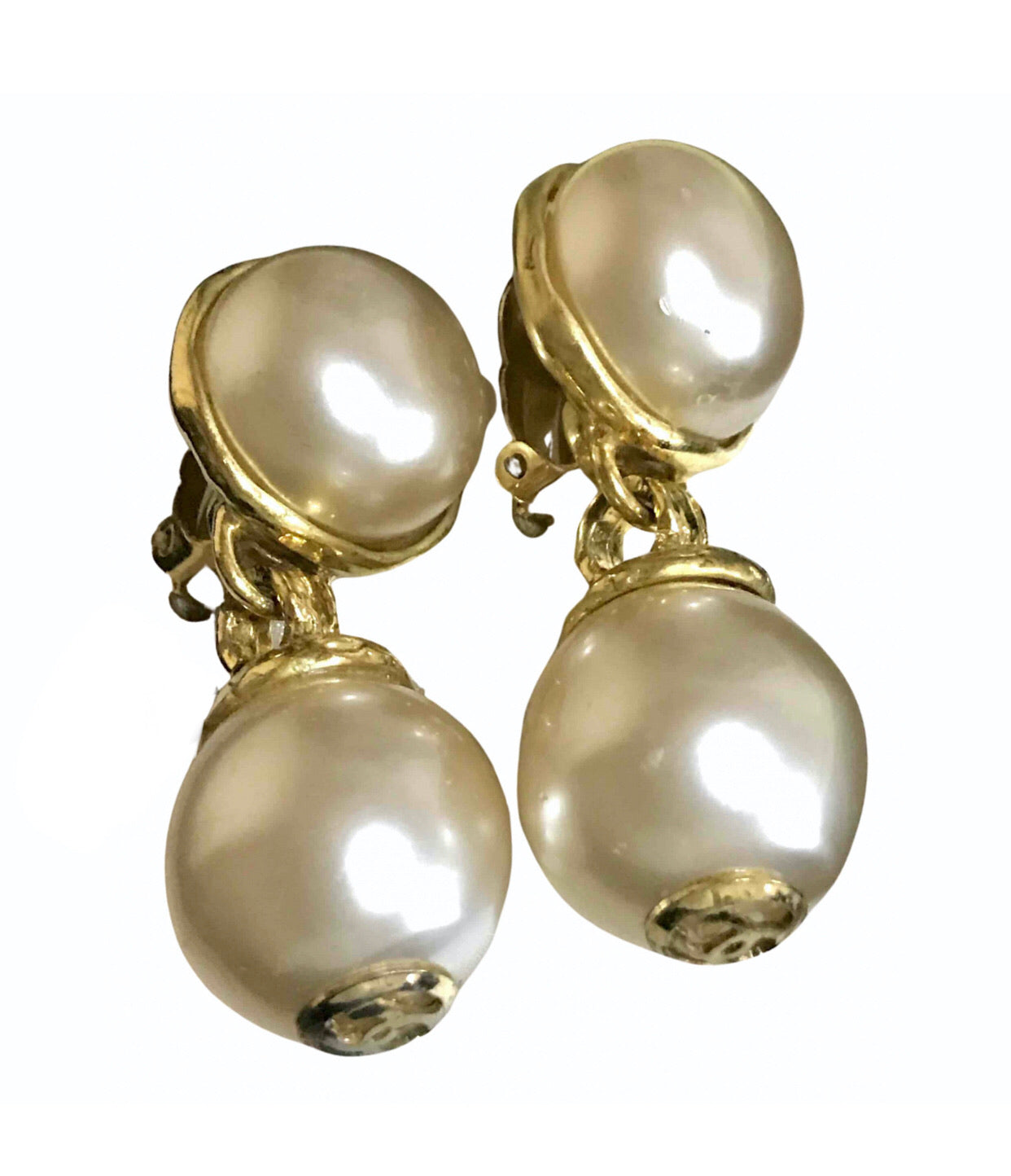 authentic chanel pearl earrings vintage