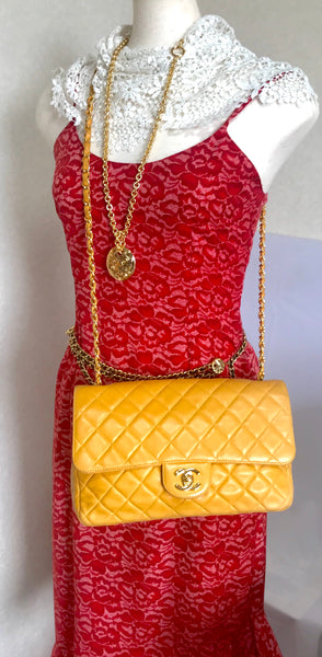 Vintage Chanel classic 2.55 rare yellow color soft lamb leather chain – eNdApPi  ***where you can find your favorite designer vintages..authentic,  affordable, and lovable.