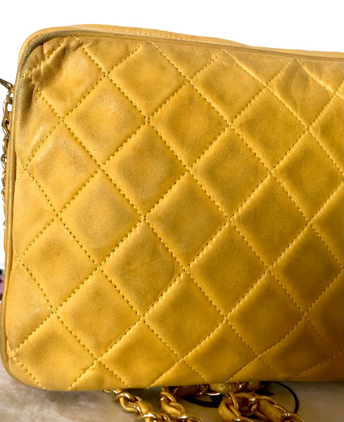 Ves Vintage Chanel yellow lambskin camera bag style chain shoulder bag – eNdApPi  ***where you can find your favorite designer vintages..authentic,  affordable, and lovable.