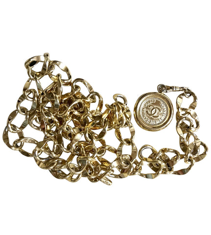 Vintage CHANEL golden thick lightweight chain belt with round CC coin – eNdApPi  ***where you can find your favorite designer vintages..authentic,  affordable, and lovable.