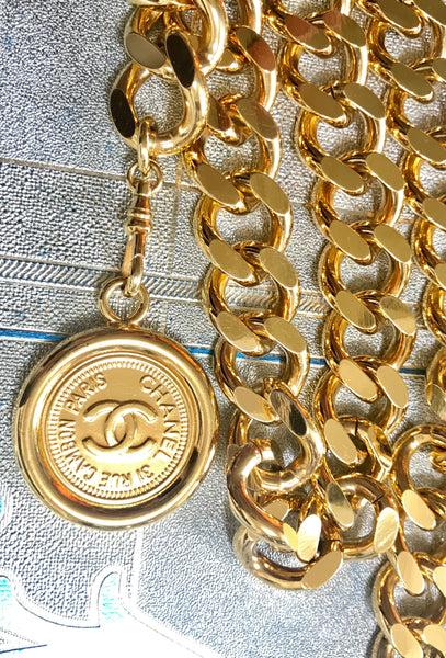 CHANEL, Accessories, Vintage Chanel Id Logo Medallion Chain Necklacebelt