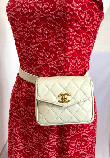 Vintage CHANEL ivory/cream lamb leather fanny pack, belt bag/waist pur – eNdApPi  ***where you can find your favorite designer vintages..authentic,  affordable, and lovable.