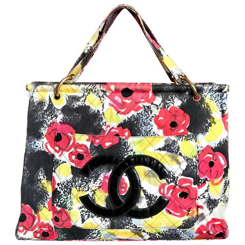Vintage CHANEL red, yellow, and black water color drawing design