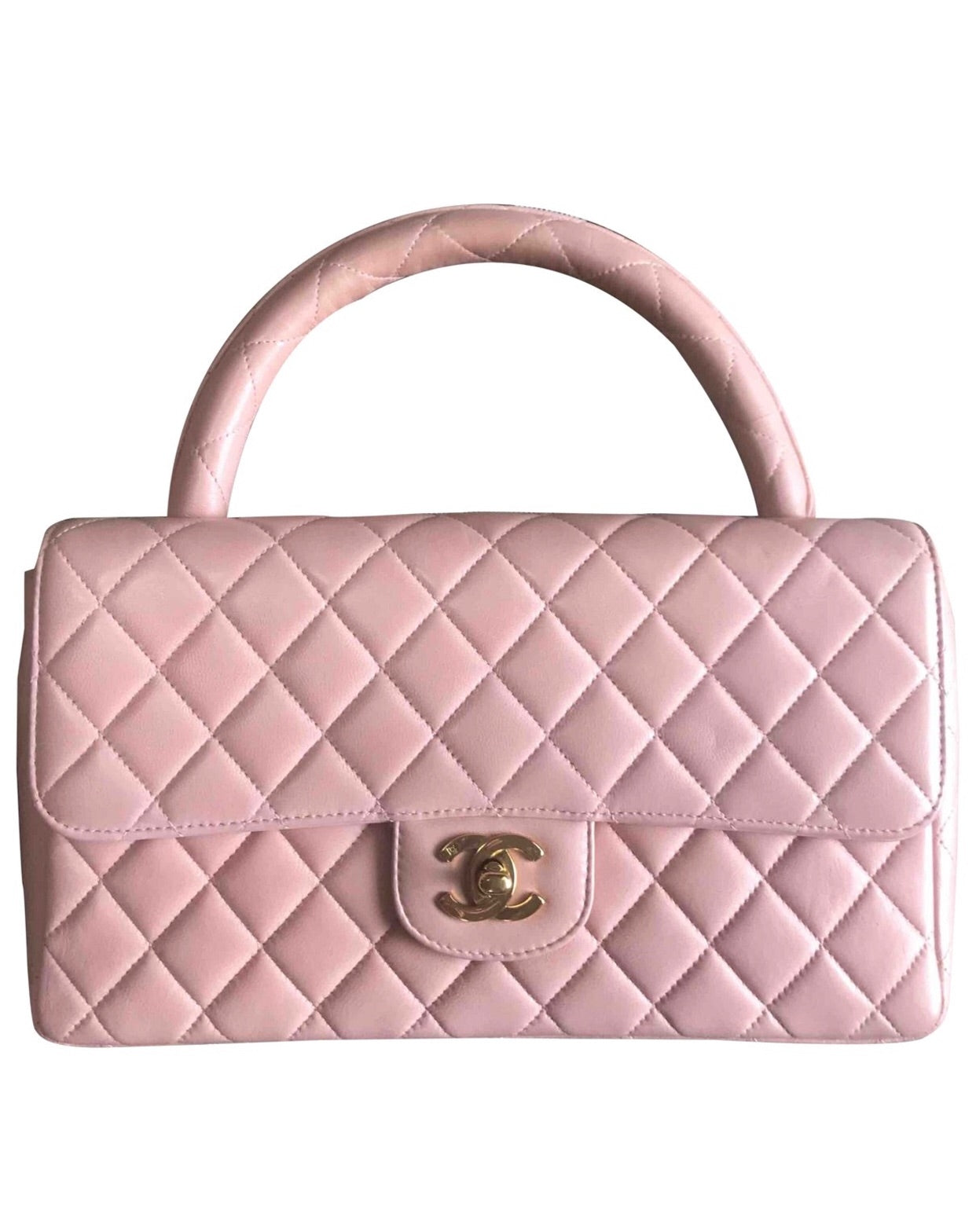 Vintage CHANEL milky pink color lambskin classic 2.55 handbag
