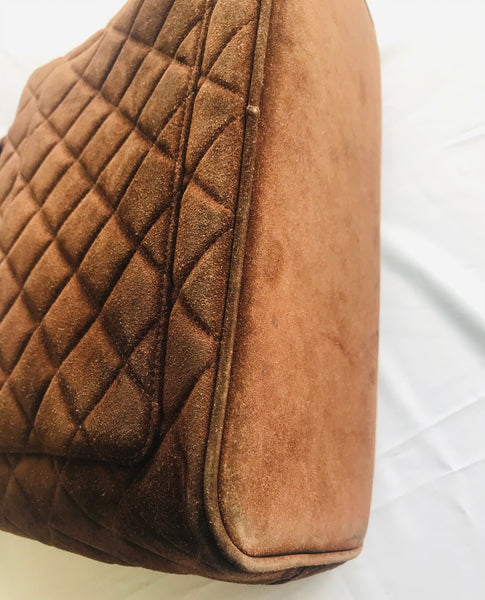 Chanel Brown Suede Shoulder Bag - Ann's Fabulous Closeouts
