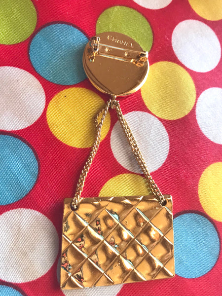 Vintage CHANEL Gold tone brooch with 2.55 classic purse and CC charms. –  eNdApPi ***where you can find your favorite designer vintages..authentic,  affordable, and lovable.