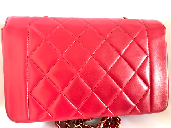 Chanel Red Lambskin Leather Timeless Jumbo Double Flap Shoulder Bag Chanel