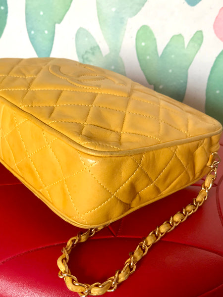 Ves Vintage Chanel yellow lambskin camera bag style chain shoulder bag –  eNdApPi ***where you can find your favorite designer  vintages..authentic, affordable, and lovable.