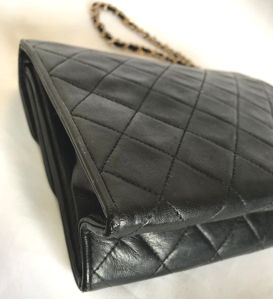 Vintage CHANEL black leather double envelop style flap shoulder bag wi – eNdApPi  ***where you can find your favorite designer vintages..authentic,  affordable, and lovable.