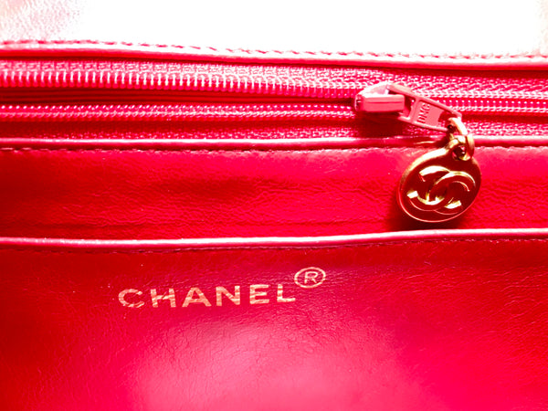 Reserved for Alison. Vintage CHANEL lipstick red lambskin classic