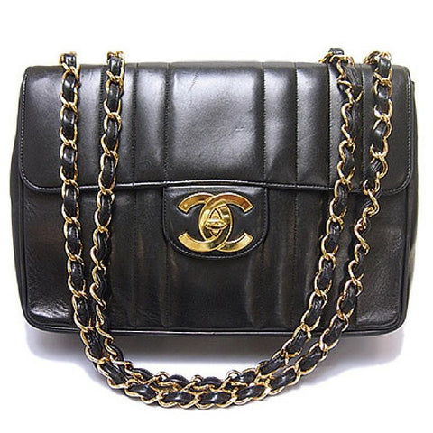 Chanel Vintage Black Jersey Quilted Chanel 2.55 Bag ($3,163