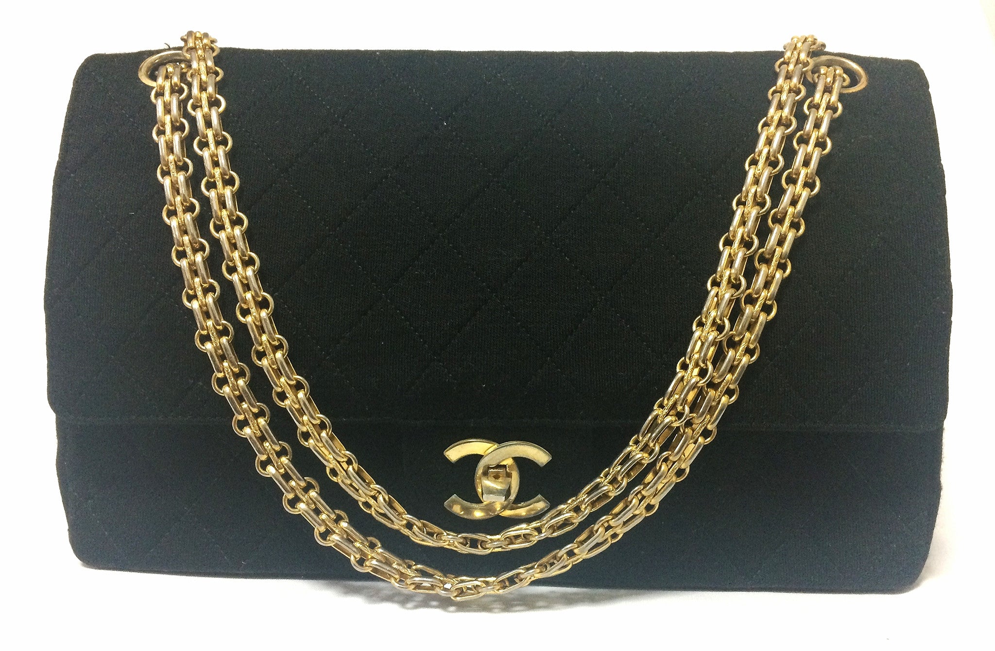 Vintage Chanel black lambskin 2.55 classic shoulder bag with gold chai – eNdApPi  ***where you can find your favorite designer vintages..authentic,  affordable, and lovable.
