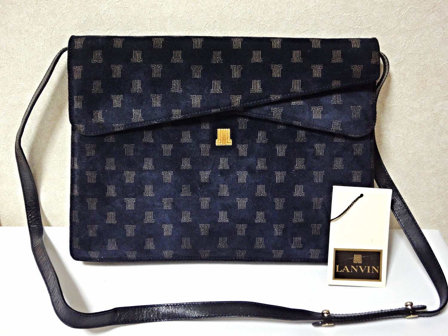 Vintage Lanvin navy suede leather clutch shoulder bag with LL prints a –  eNdApPi ***where you can find your favorite designer  vintages..authentic, affordable, and lovable.