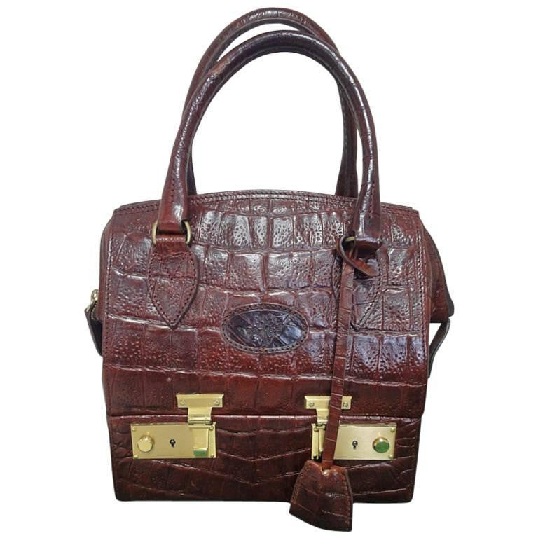MINT. Vintage Mulberry croc embossed leather birkin doctor's bag style –  eNdApPi ***where you can find your favorite designer  vintages..authentic, affordable, and lovable.