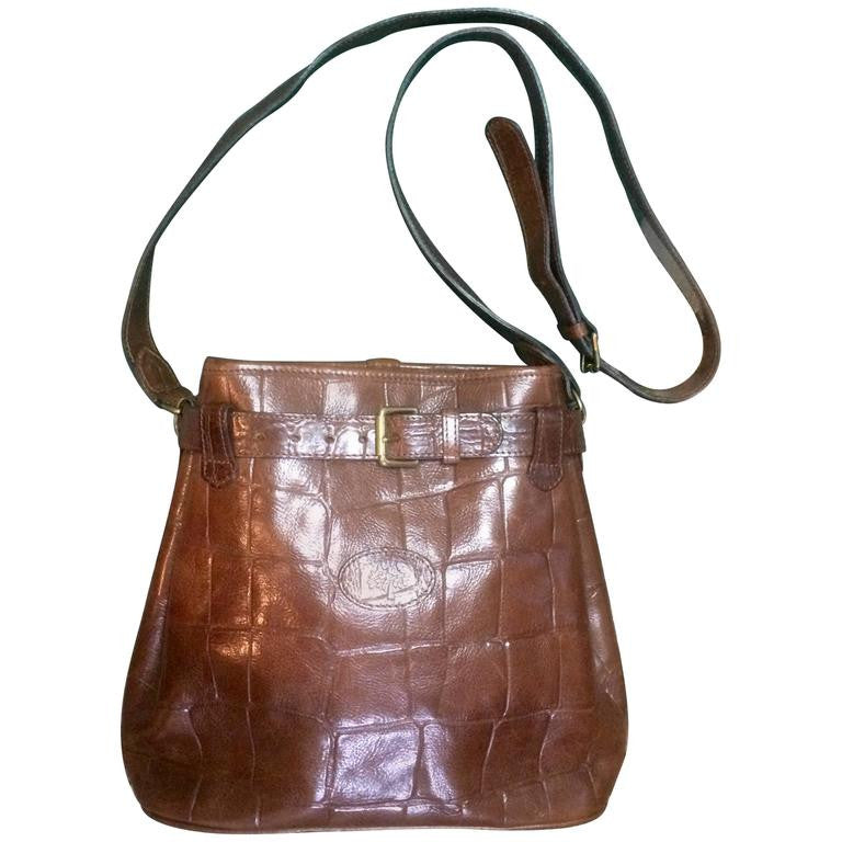 MULBERRY Vintage Brown Leather Crossbody Bag 