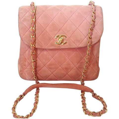Chanel Vintage Pink Quilted Flower Paisley Print Classic Flap Shoulder Bag