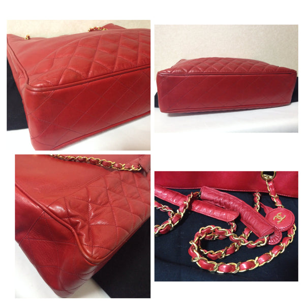 Chanel Vintage Lipstick Tote Bag in Pink Red With CC Logo