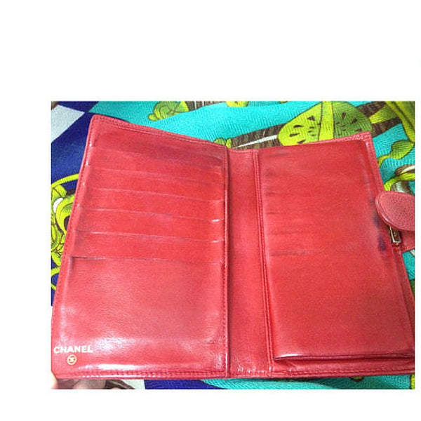 vintage chanel red wallet