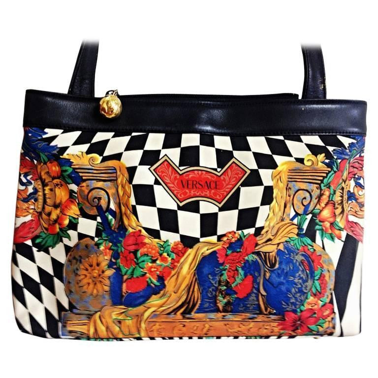 Vintage Gianni Versace gorgeous print chess, flower, gold, blue, red f –  eNdApPi ***where you can find your favorite designer  vintages..authentic, affordable, and lovable.